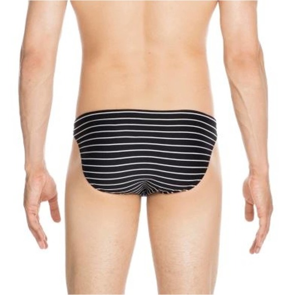 HOM NEW Venezuela Micro Swim Briefs Swimming Trunks Striped Black Size 2XL - Picture 4 of 7